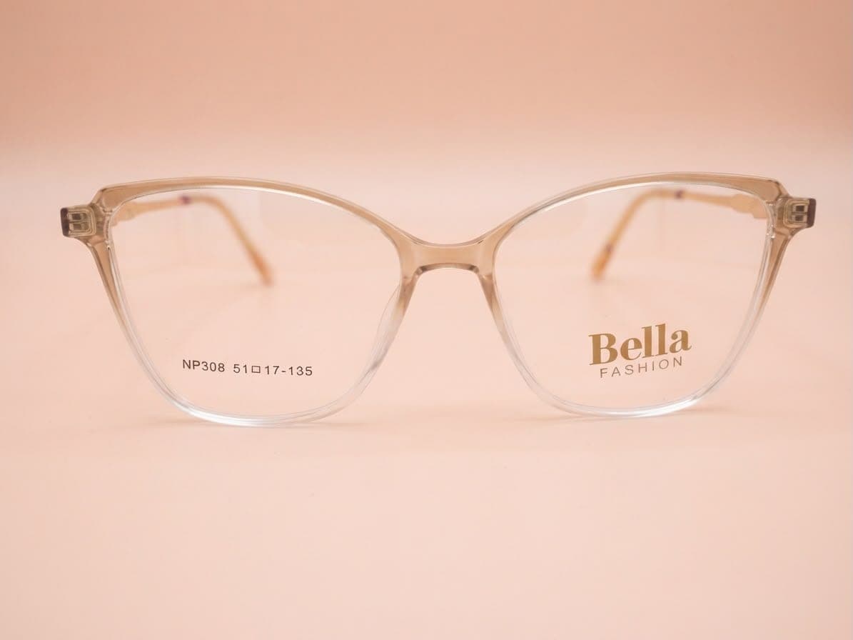 Bella Fashion Brown Transparent Cat-eye Women's Eyeglasses in Pakistan
