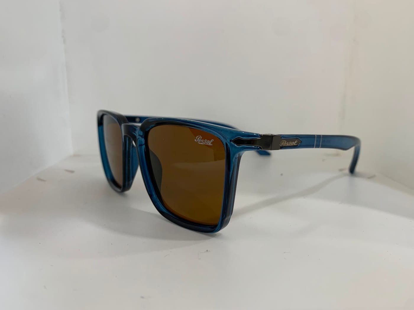Blue Transparent Square Frame Brown Lens Sunglasses thumbnail 3