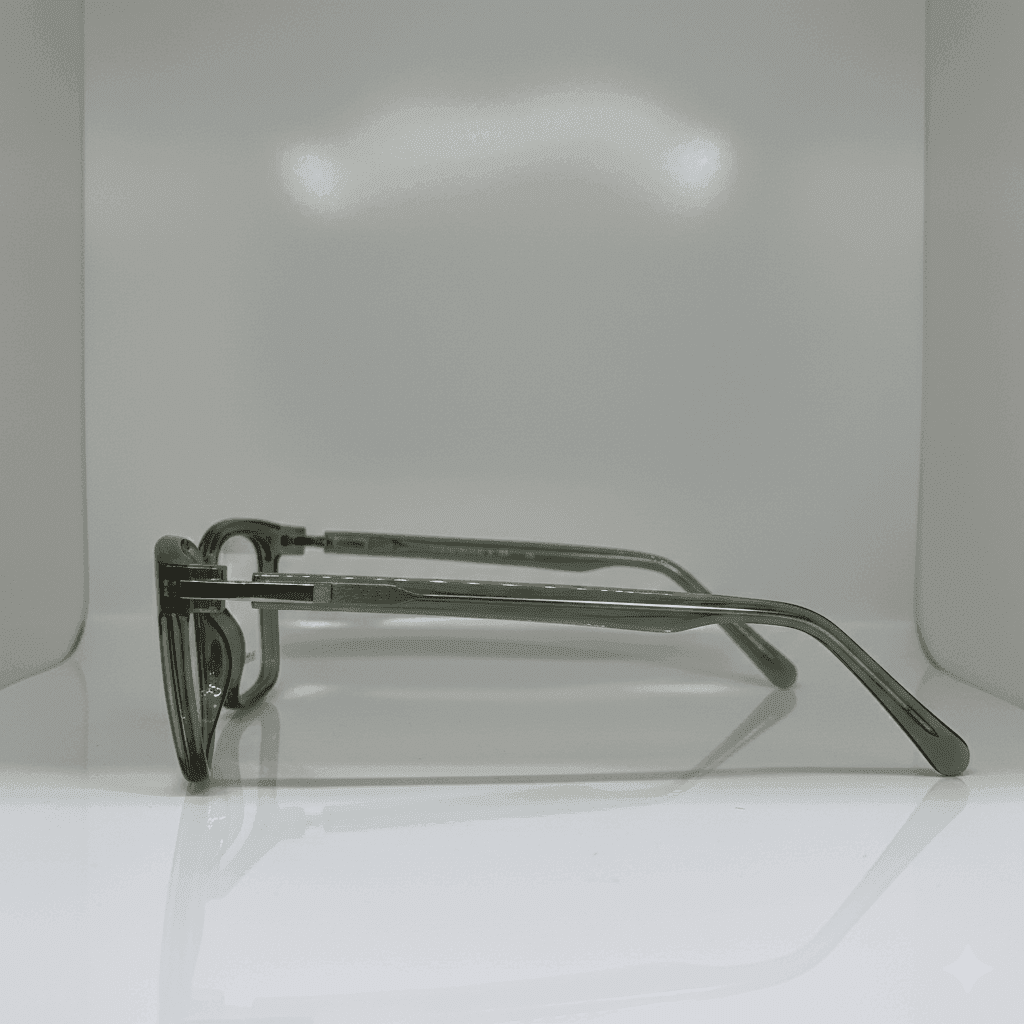 Bold Translucent Gray Square Eyewear – Chunky Broad Rimmed Frames thumbnail 4