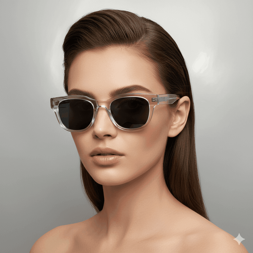 Cat Eye Transparent Sunglasses for Women – Stylish Clear Frame Shades thumbnail 4