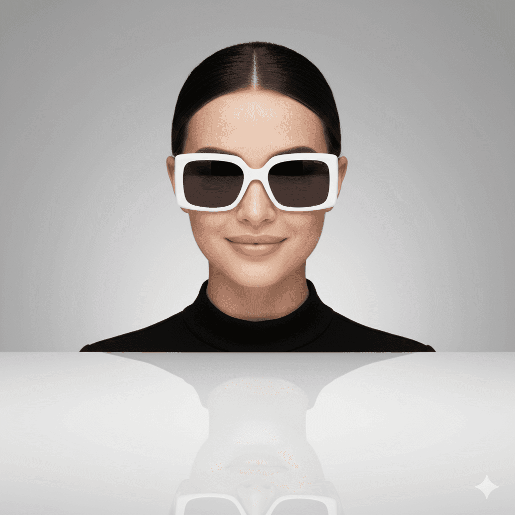 Hermes White Square Sunglasses – Luxury Designer Eyewear for  Women thumbnail 4