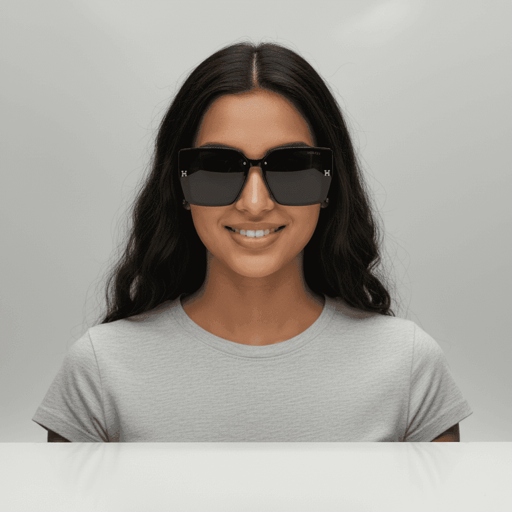 Hermes Women’s Sunglasses – Black Lenses with Designer Fancy Sticks thumbnail 4