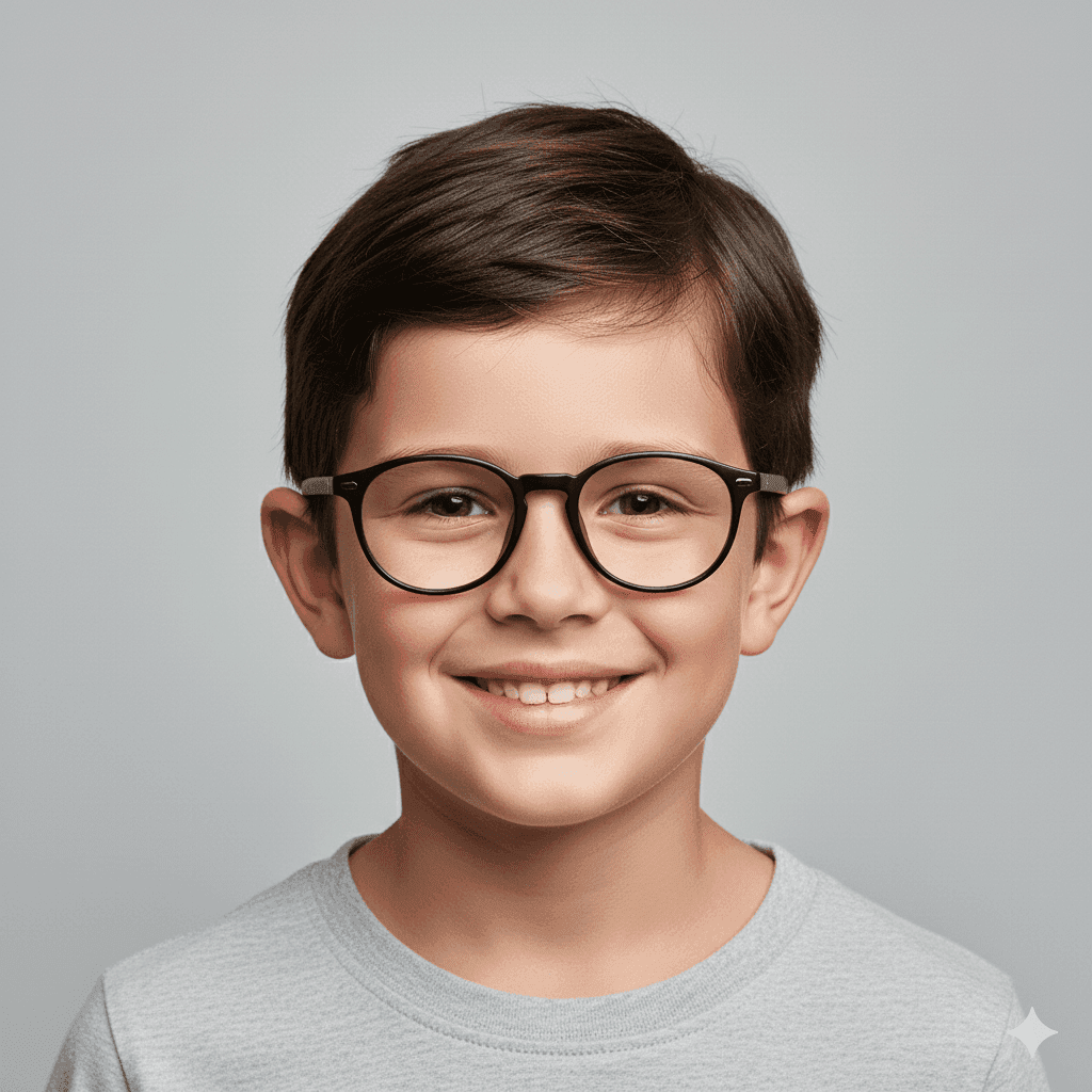 Kids’ Round Black Eyeglass Frame – Lightweight & Stylish Glasses for Children thumbnail 4