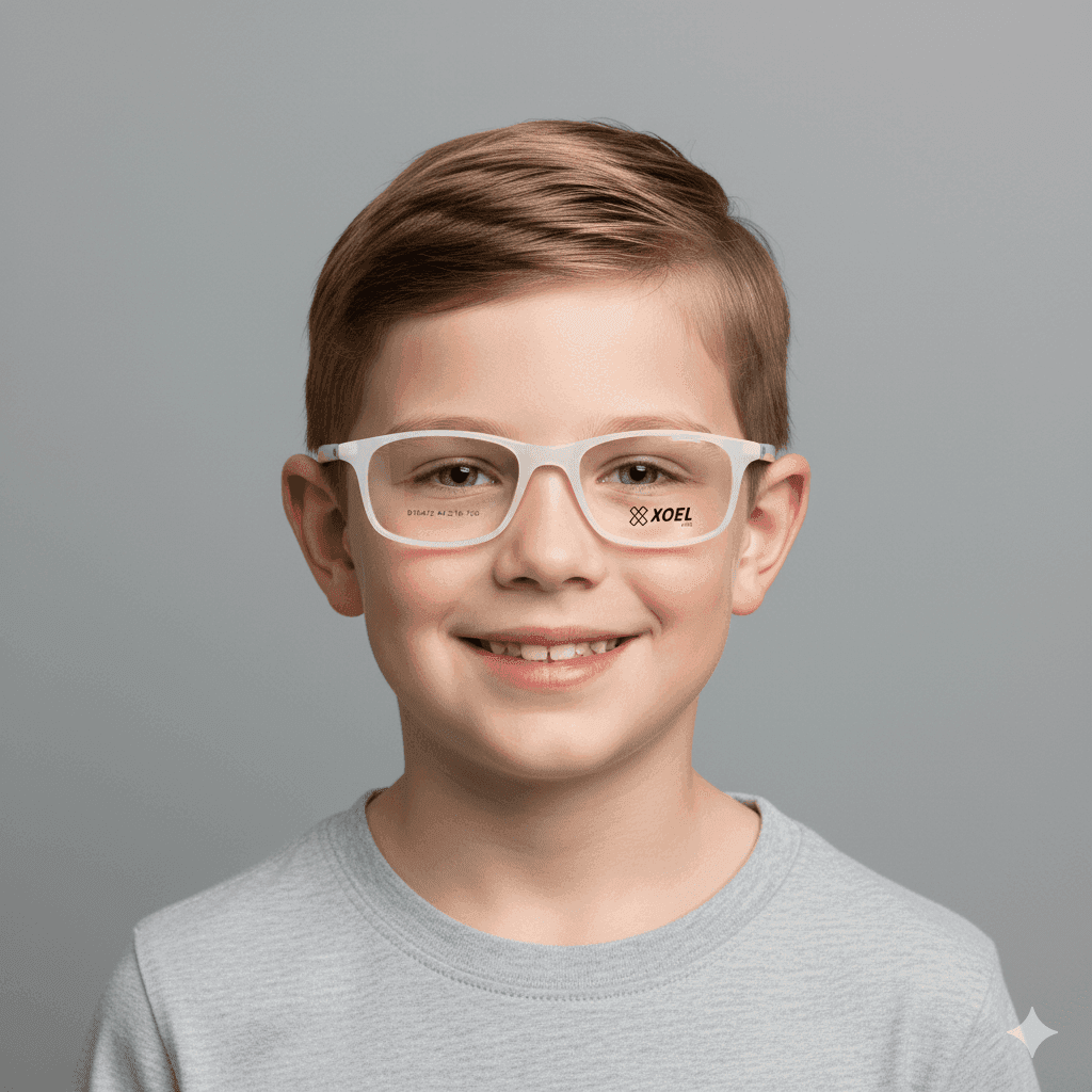 Kids’ Small Milky White Eyeglass Frame – Lightweight & Comfortable Glasses thumbnail 4
