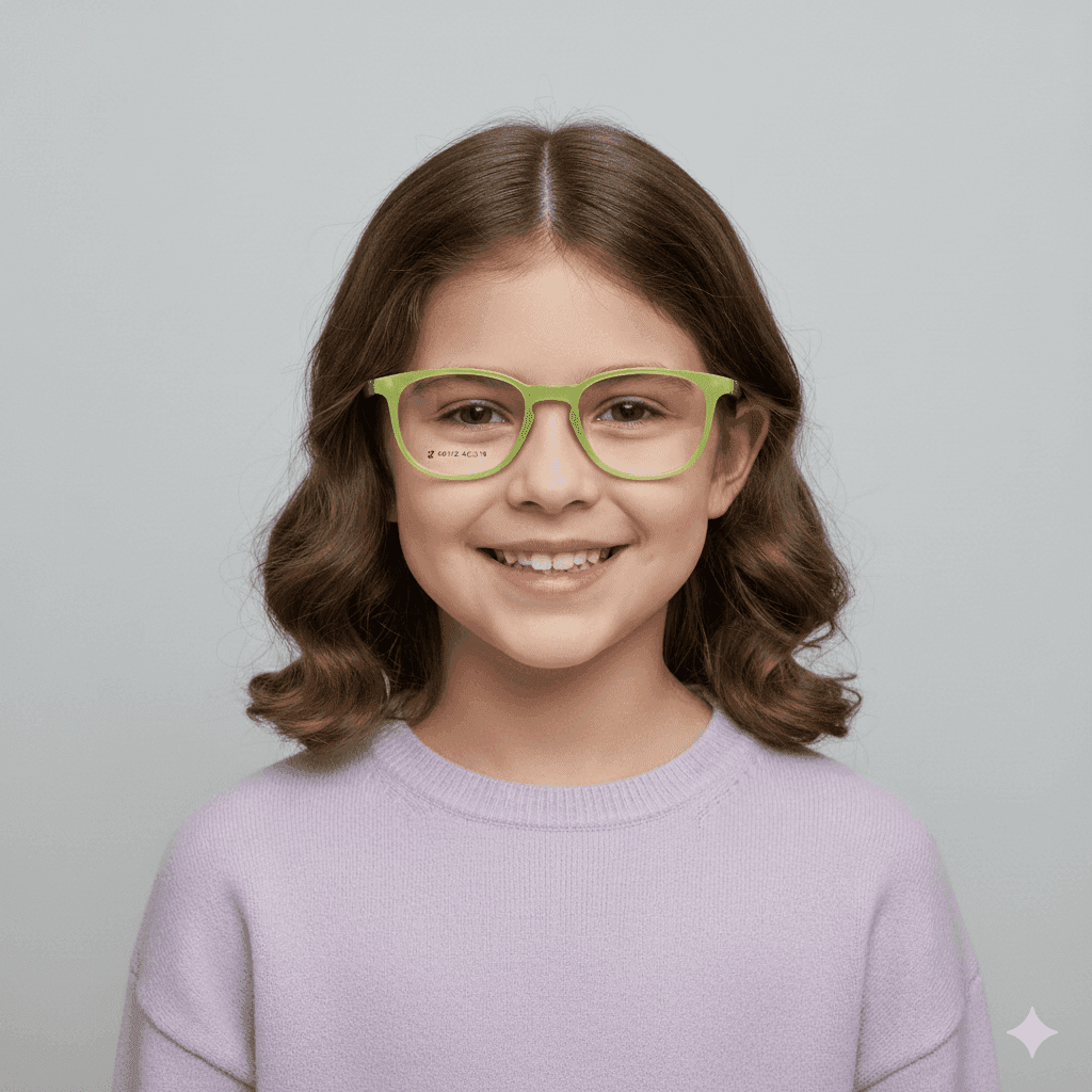 Kids’ Square Green Eyeglass Frame – Lightweight & Durable Glasses for Children thumbnail 4
