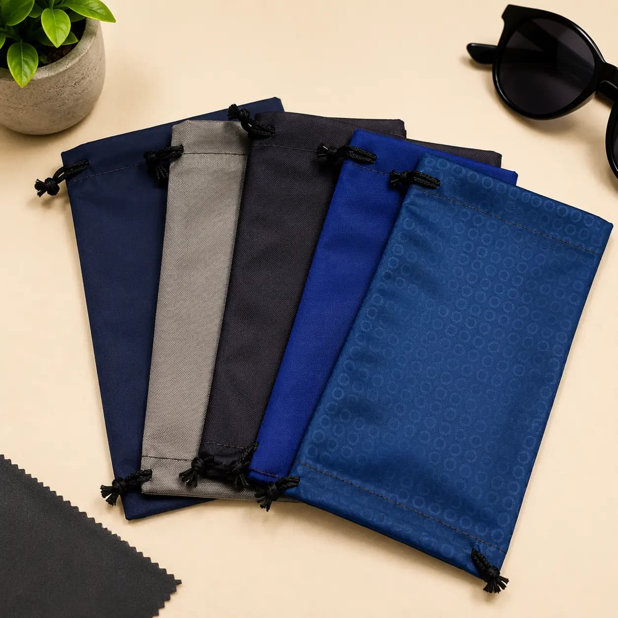 Multi-Color Drawstring Eyeglasses Pouches – Protective Glasses Case Set