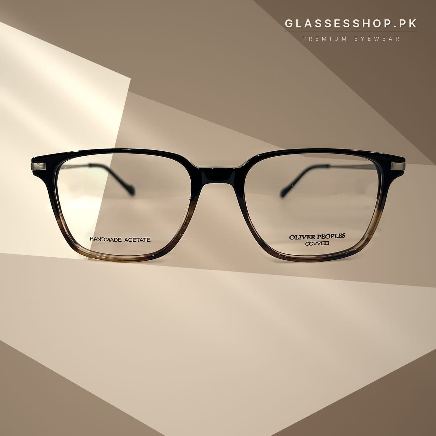 Oliver Peoples Black and Brown Gradient Square Eyeglasses in Pakistan