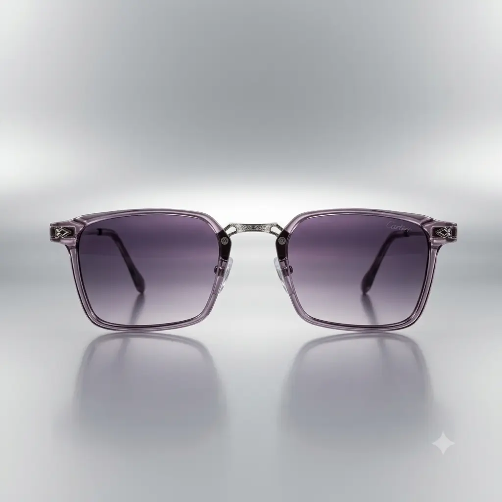Purple Grey Transparent Square Gradient Lens Sunglasses | Classiest Women's Sunglasses in Pakistan