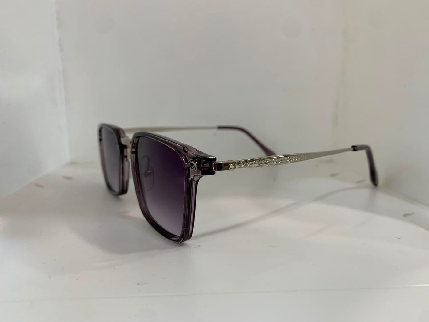 Purple Grey Transparent Square Gradient Lens Sunglasses | Classiest Women's Sunglasses in Pakistan thumbnail 3