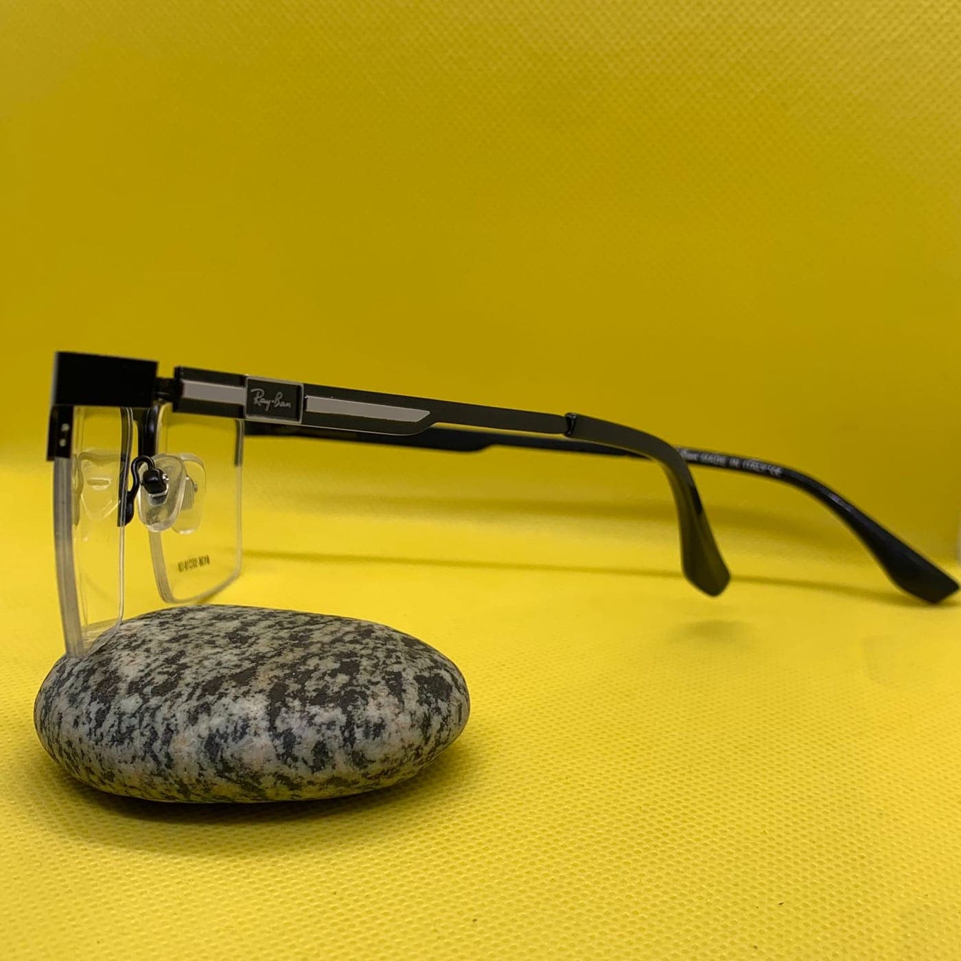 Ray-Ban Square Half Rimless Black Frame Glasses for Men thumbnail 3