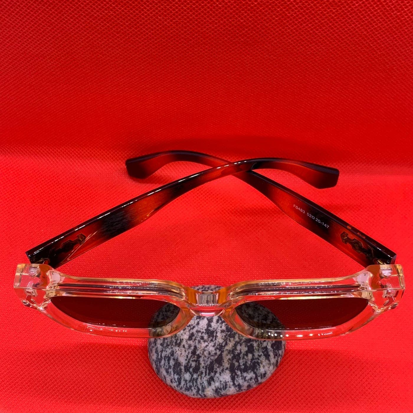 Square Sunglasses with Thick Frame, Fancy Temples & Transparent Body for Men & Women thumbnail 3