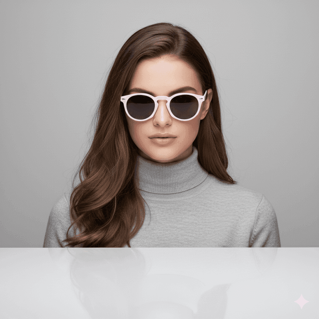 White Round Unisex Sunglasses – Retro Fashion Eyewear for Men & Women thumbnail 4