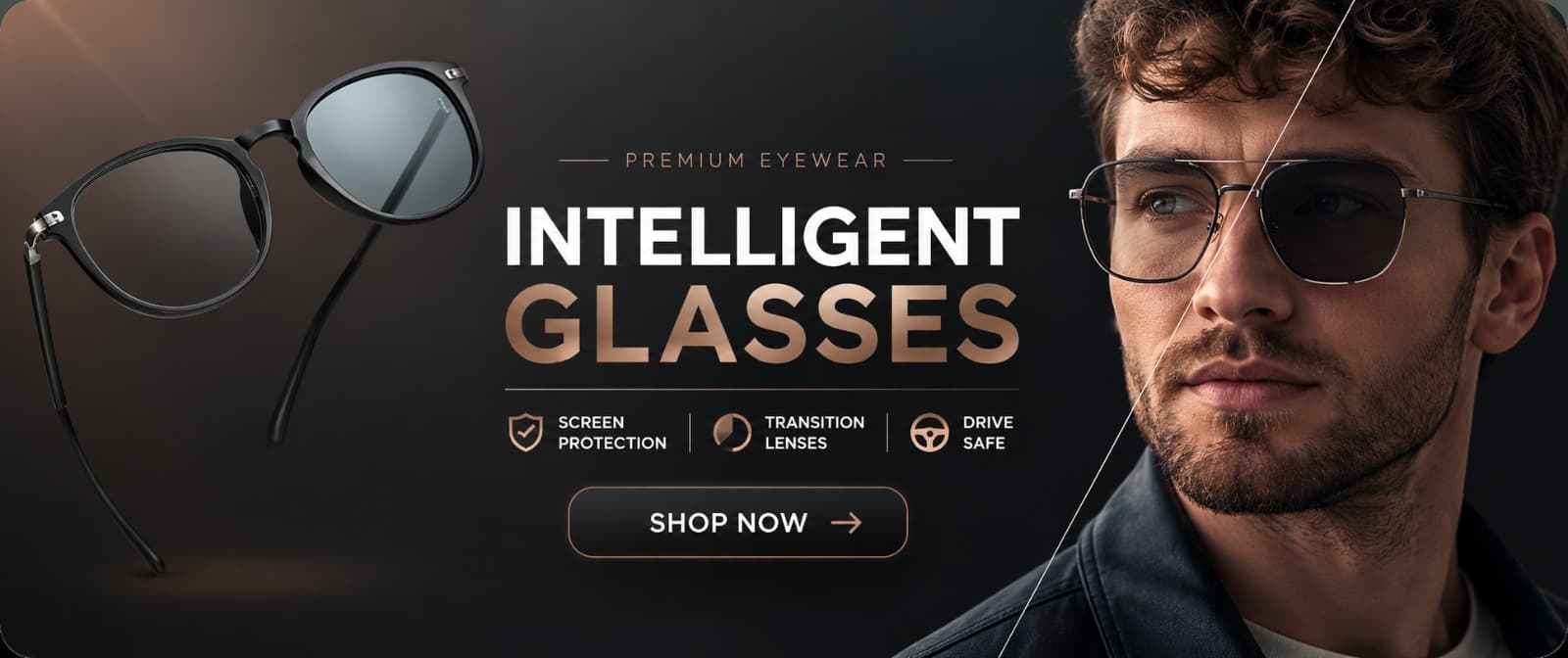 Intelligent Glasses β premium eyewear with screen protection, transition lenses and drive-safe tint. Shop now.