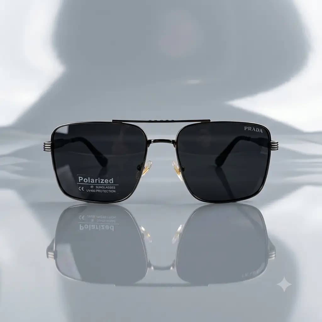 Black Metal Aviator Square Frame Polarized Sunglasses | Latest & Top Quality Sunglasses Frame in Pakistan