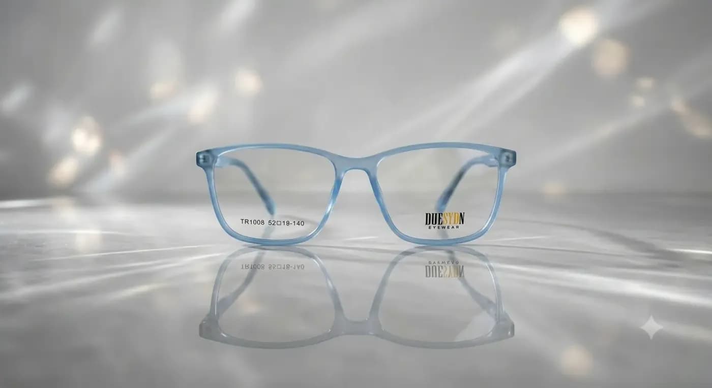 Blue Transparent Square Frame Eyeglasses in Pakistan