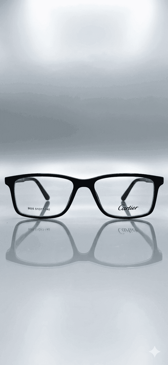 Bold Square Thick Eye Glasses Frame for Men – Professional Structured Frame with Luxury Metallic Temples