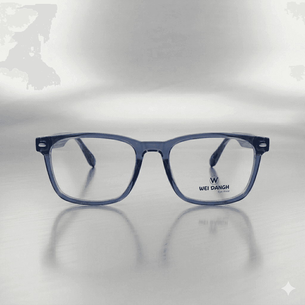 Broad Blue Square Glasses Frames – High-Quality Wide-Fit Unisex Eyewear, Premium Lightweight Large Rectangular Spectacles, Modern Deep Blue Fashion Frames