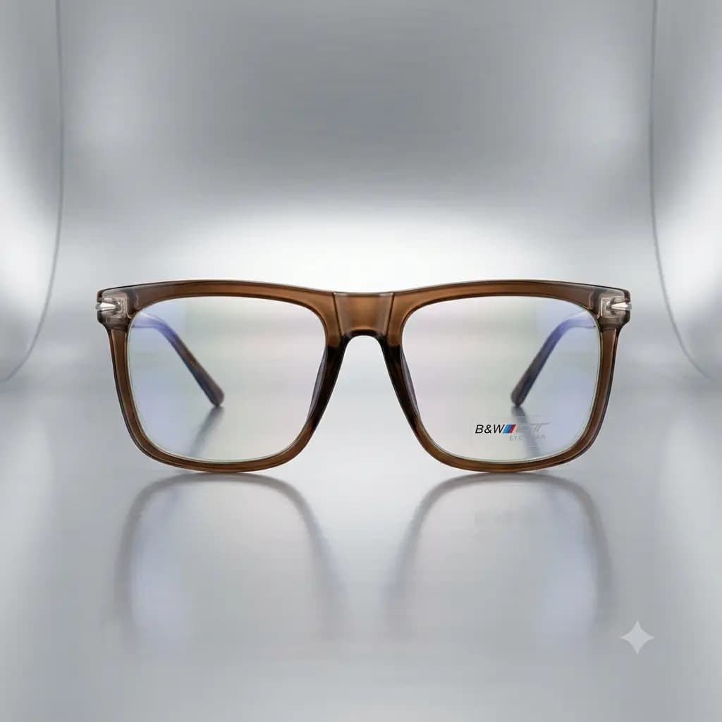 Brown Transparent Square Frame Eyeglasses in Pakistan
