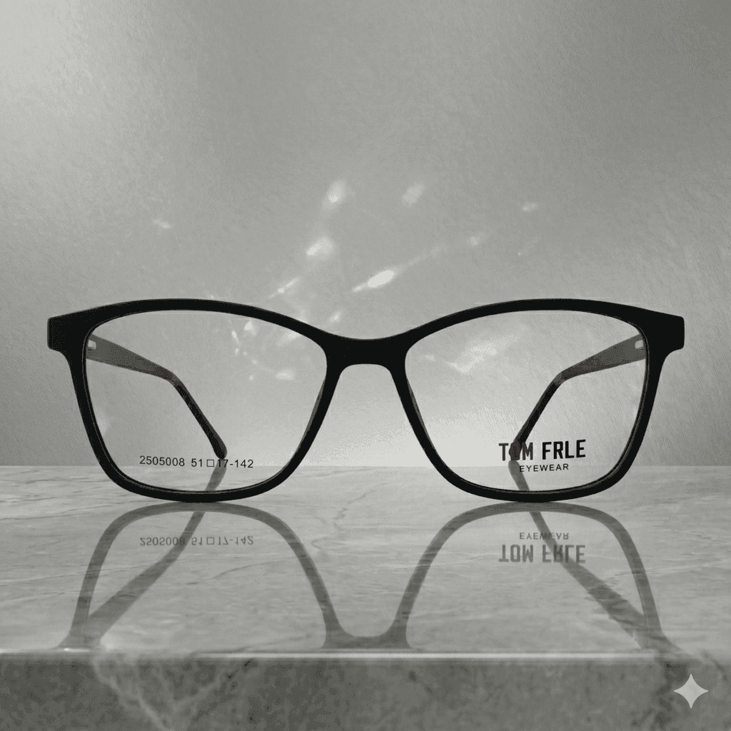 Classic Black Cat Eye Glasses – Lightweight Flexible TR90 Frames, Durable Retro Eyewear for Women, Comfortable All-Day Fashion Spectacles