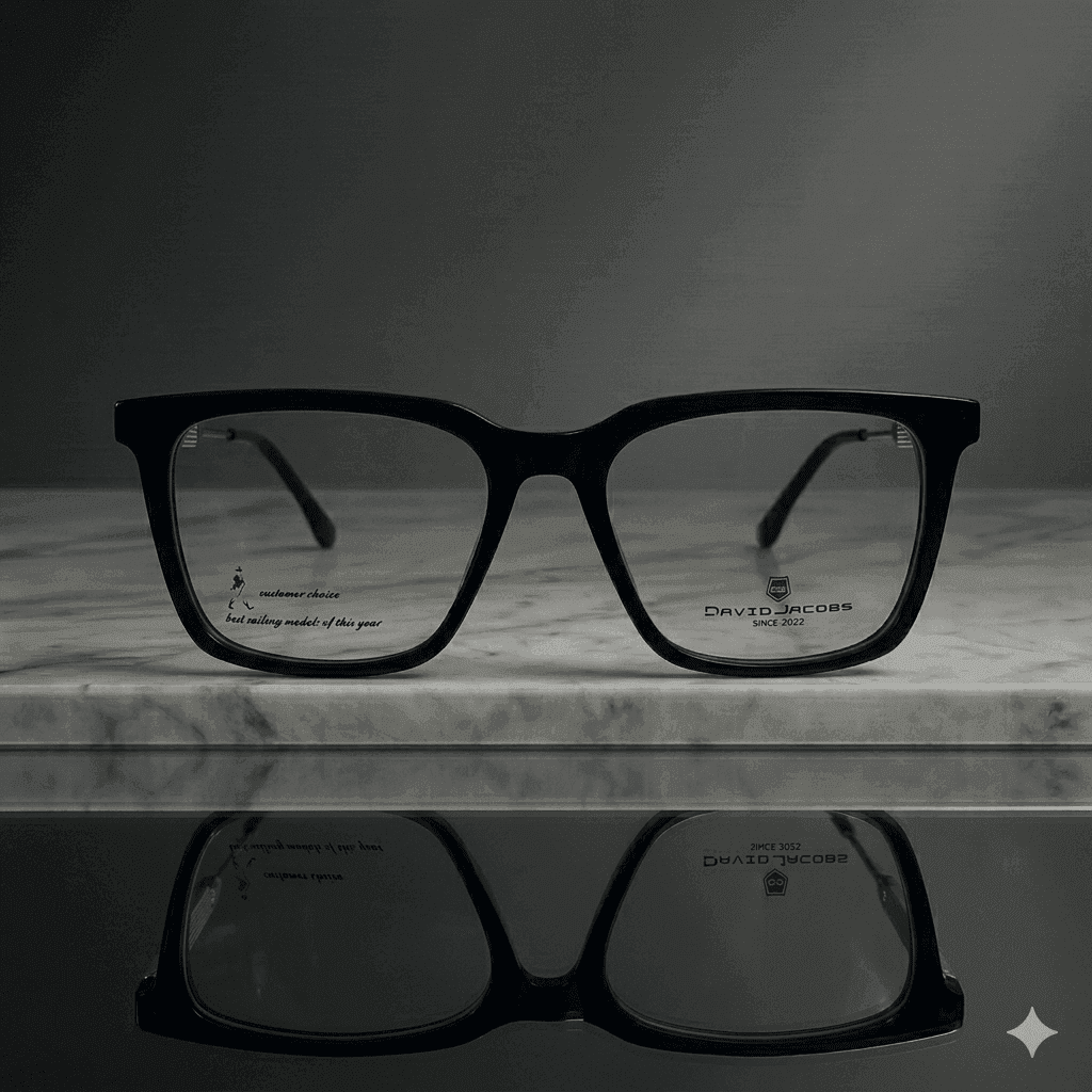 Classic Square Blue Glasses Frames – High-Quality Unisex Eyewear, Premium Lightweight Navy Blue Spectacles, Modern Fashion Frames for Men & Women