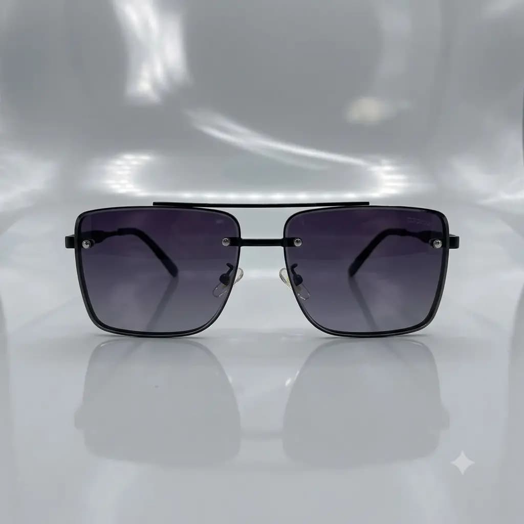 Classy Double Bridge Black Unisex Sunglasses in Pakistan