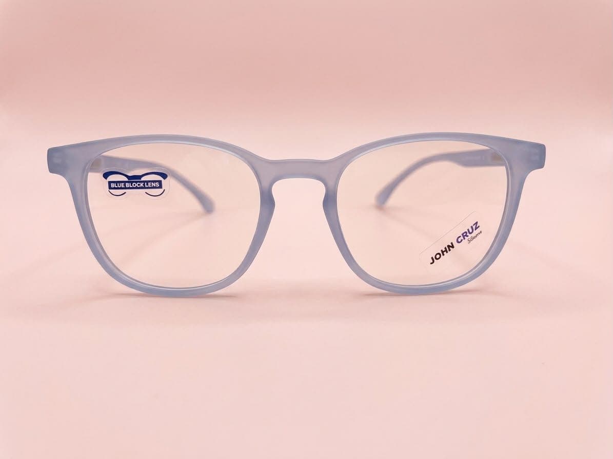 Frost Blue Round Unisex Blue-Light Glasses | Lenskart Hustlr Style Frames in Pakistan
