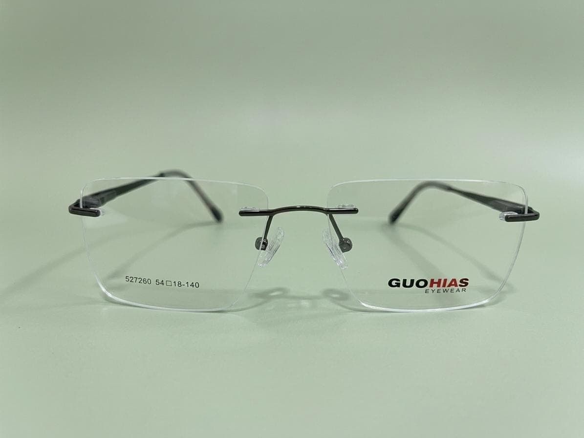 GUOHIAS Clear with Gunmetal Bridge Rectangle Rimless Eyeglasses in Pakistan