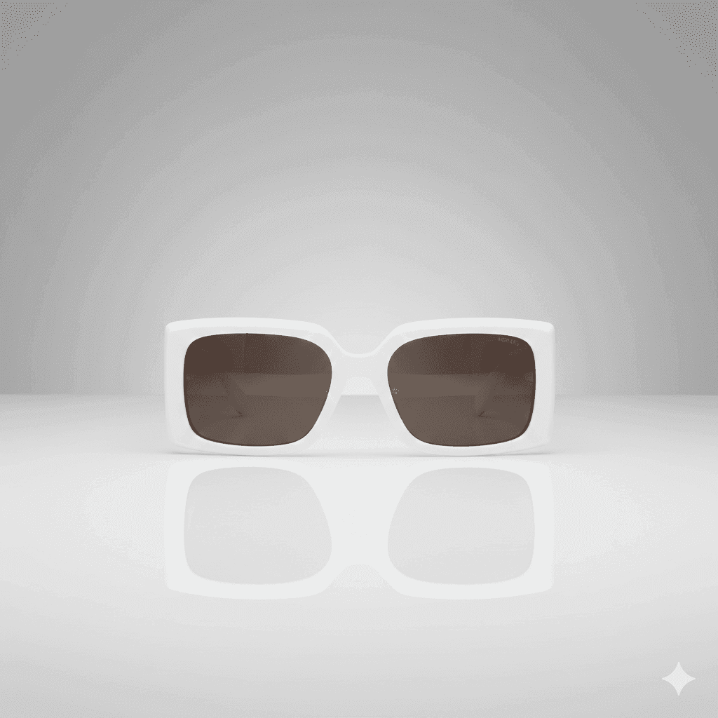 Hermes White Square Sunglasses – Luxury Designer Eyewear for Women
