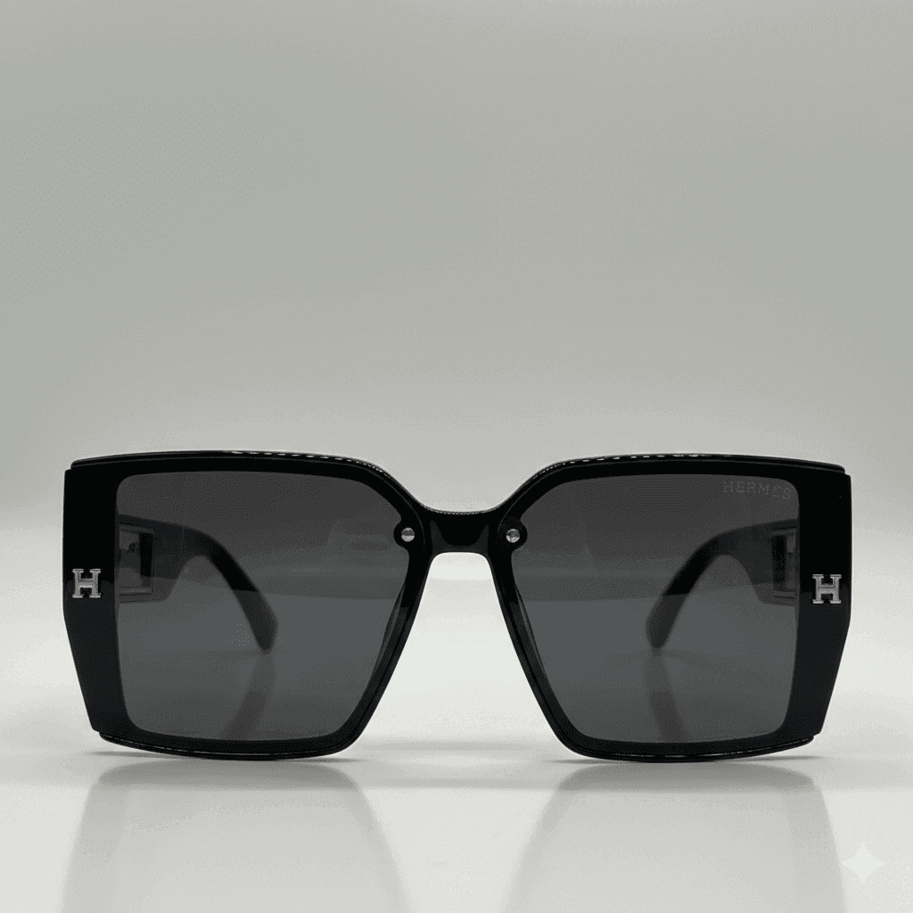 Hermes Women’s Sunglasses – Black Lenses with Designer Fancy Sticks
