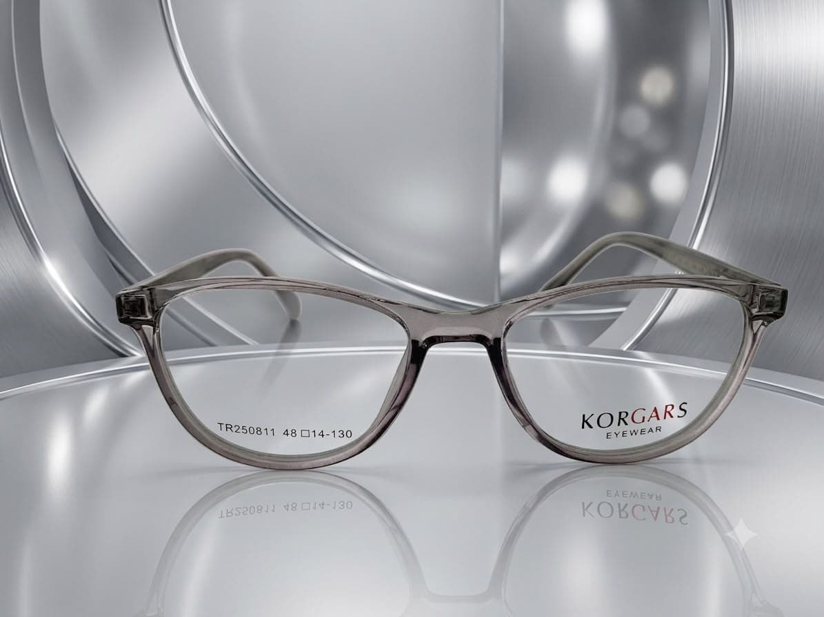 Kids’ Light Grey Square Eyeglass Frame – Comfortable & Lightweight Glasses for Children