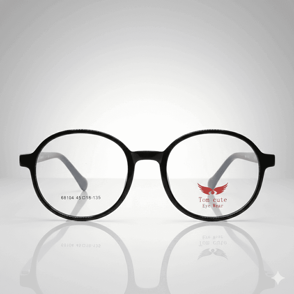 Kids’ Round Black Eyeglass Frame – Lightweight & Stylish Glasses for Children