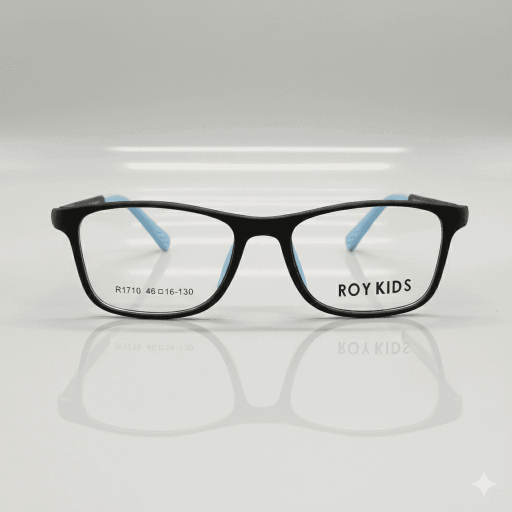 Kids’ Small Black Square Eyeglass Frame – Lightweight & Durable Glasses for Children