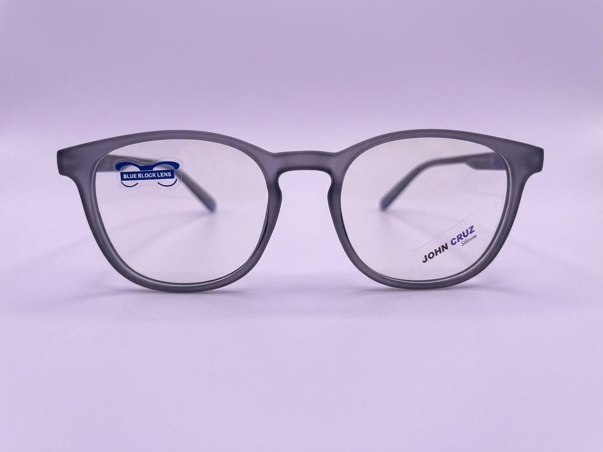 Matte Grey Round Unisex Blue-Light Glasses | Lenskart Hustlr Style Eyewear