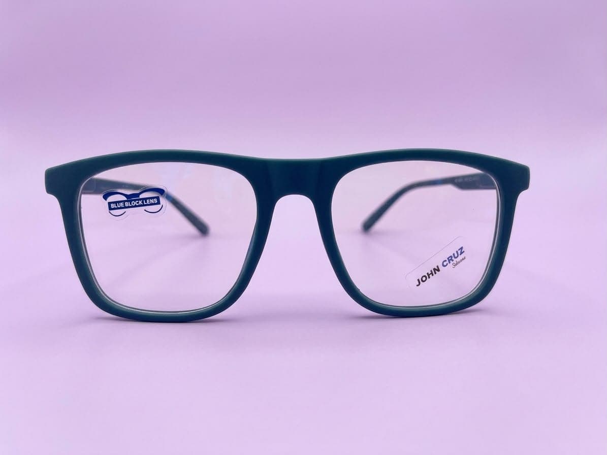 Matte Teal Square Unisex Blue-Light Glasses | Lenskart Hustlr Style Eyeglasses in Pakistan