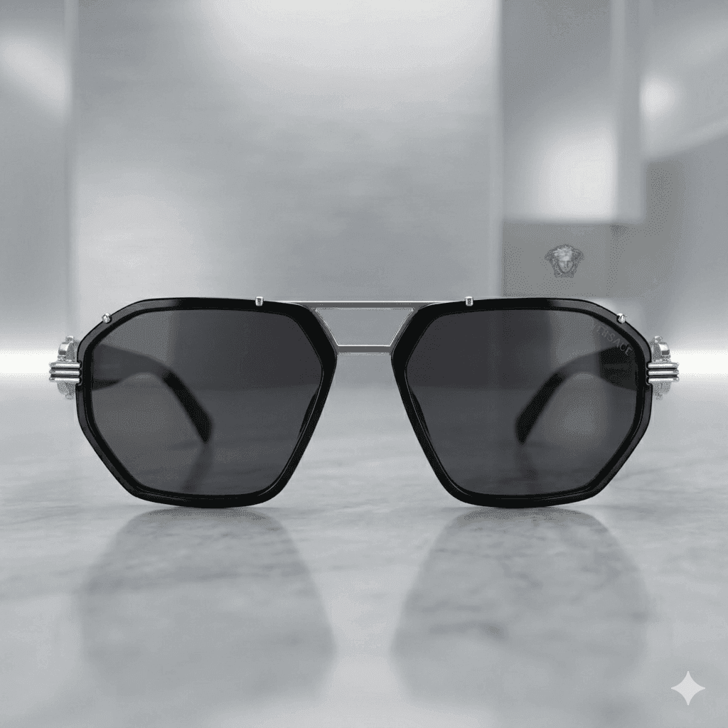 Men's Luxury Double Bridge Metallic Sunglasses – Polarized Square Aviators with UV400 Protection