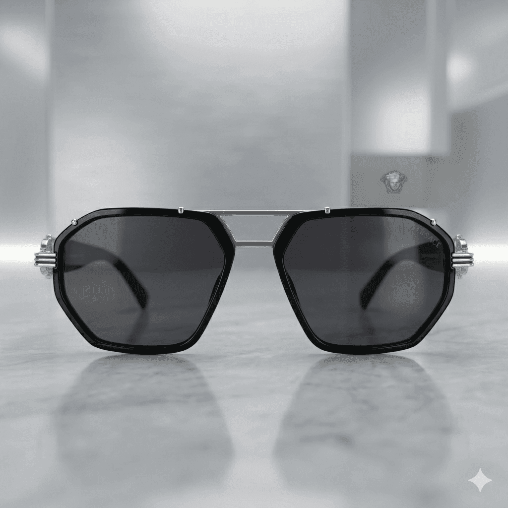 Men's Luxury Double Bridge Metallic Sunglasses – Polarized Square Aviators with UV400 Protection