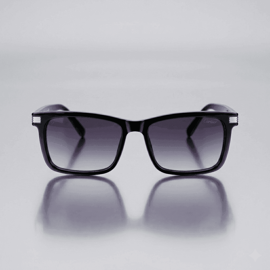 Men’s Premium Square Plastic Sunglasses – Bold Gradient Black Acetate Style Frames with HD Lenses & UV400 Protection