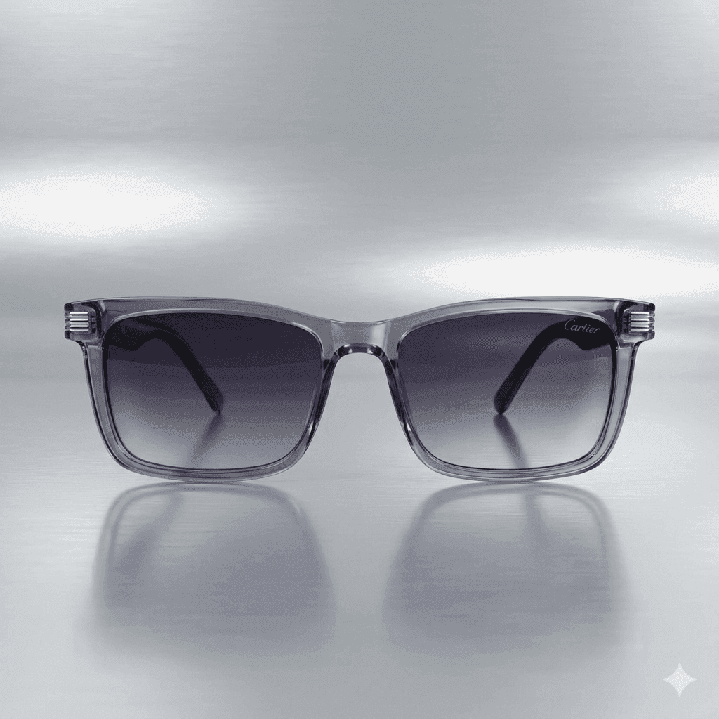 Men’s Premium Square Plastic Sunglasses – Bold Gradient Gray Chunky Frames with High-Definition Lenses & UV400 Protection