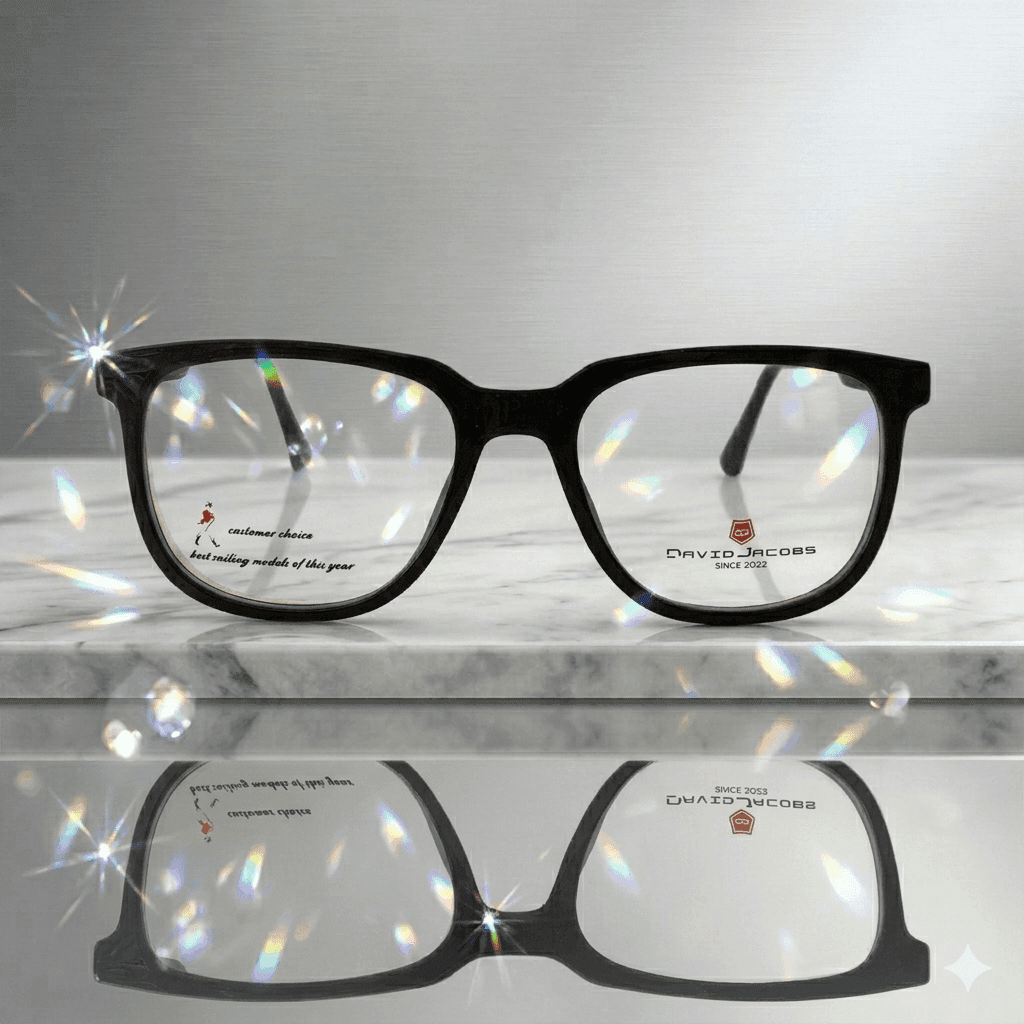 Modern Square Glasses Frames – Fancy Metallic Sides, High-Quality Unisex Eyewear, Premium Lightweight Rectangular Spectacles for Men & Women