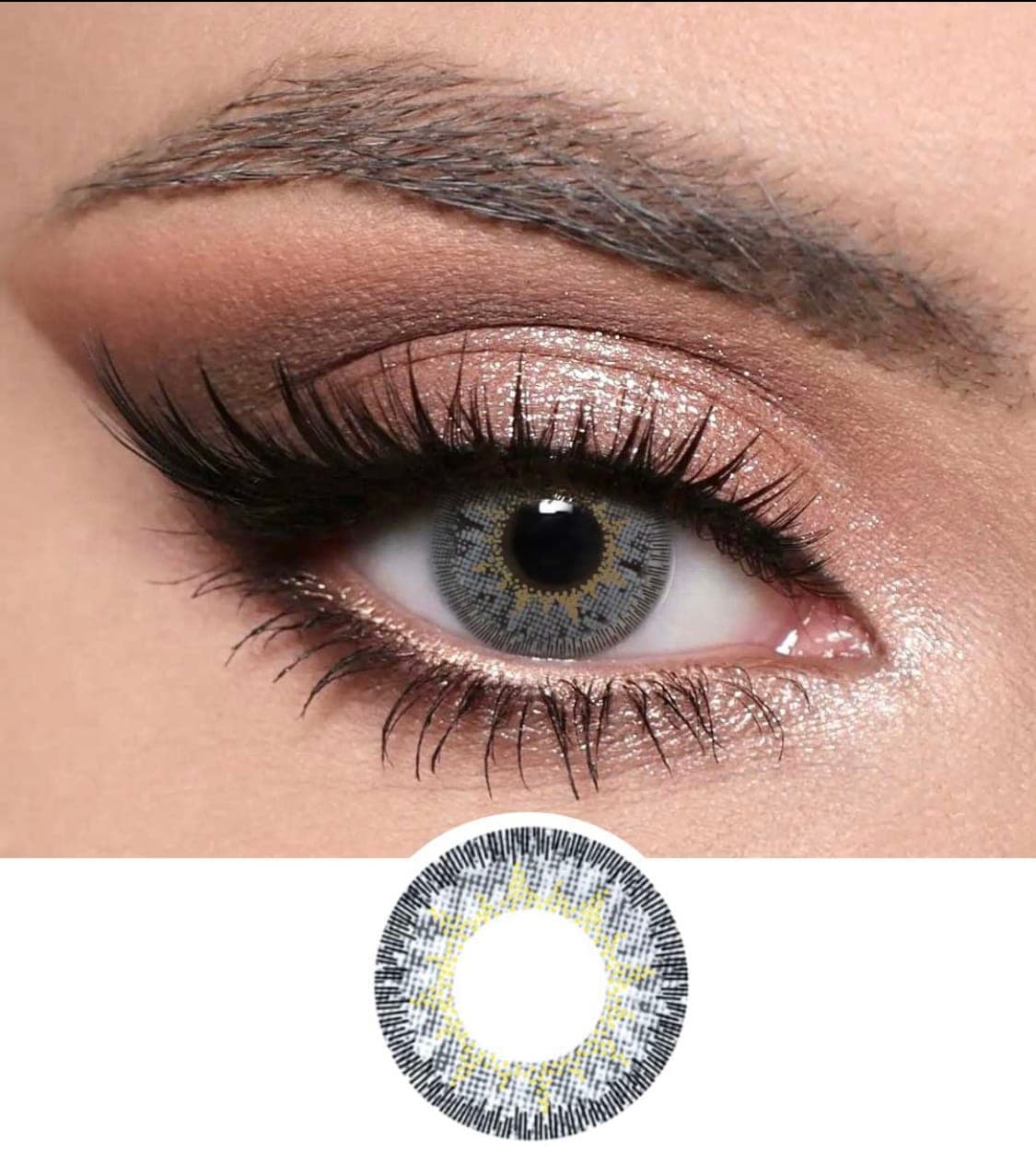 Optiano Cool Gray Vibrant Colored Lenses | 6-Month Wear | Made in Korea | High-Opacity Contacts