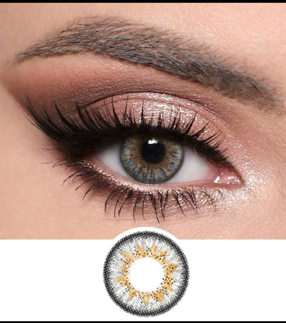 Optiano Dark Gray Premium Colored Lenses | 6-Month Wear | Made in Korea | Smoky High-Definition Contacts