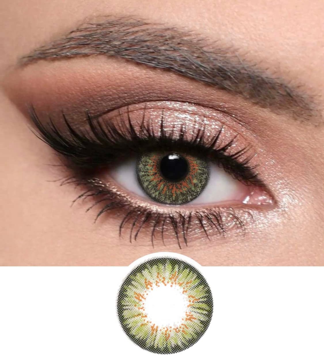 Optiano Green Vibrant Colored Lenses | 6-Month Wear | Made in Korea | 14.5mm High-Definition Emerald Contacts