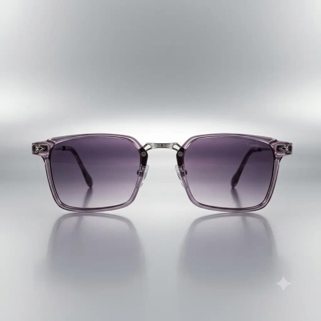 Purple Grey Transparent Square Gradient Lens Sunglasses | Classiest Women's Sunglasses in Pakistan