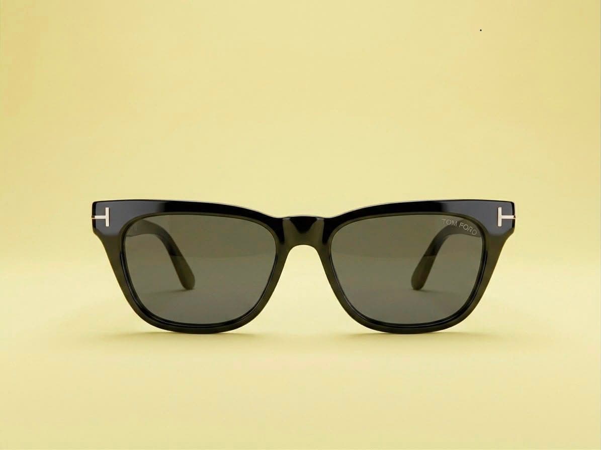 Tom Ford Black Retro Square Sunglasses β Smoke Lens