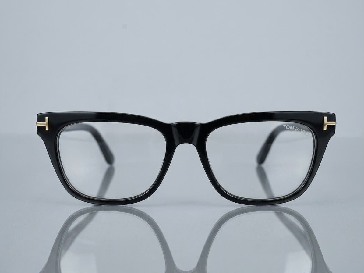 Tom Ford Black Square Optical Frame Eyeglasses β Clear Lens