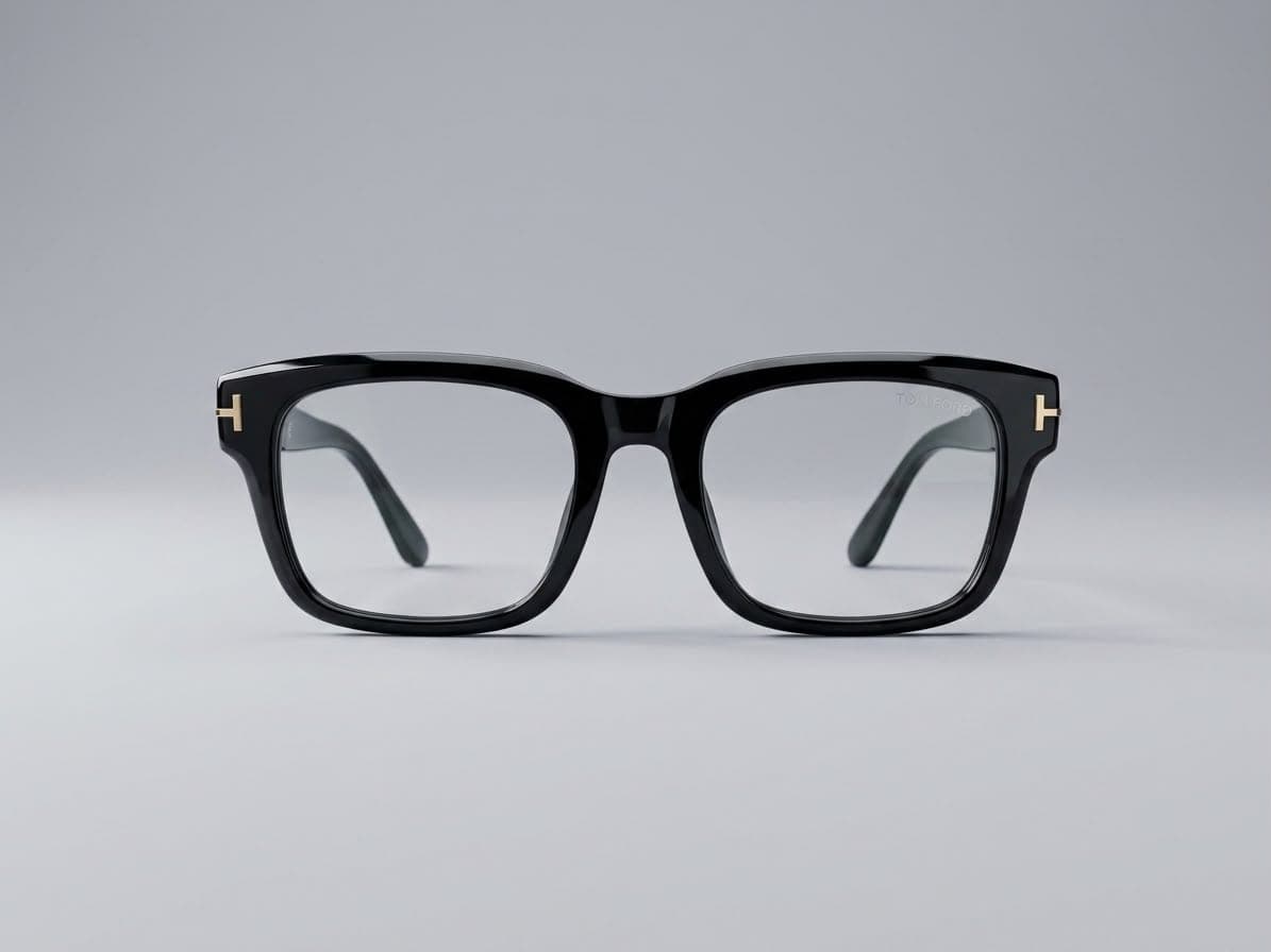 Tom Ford Bold Black Square Optical Eyeglasses β Clear Lens
