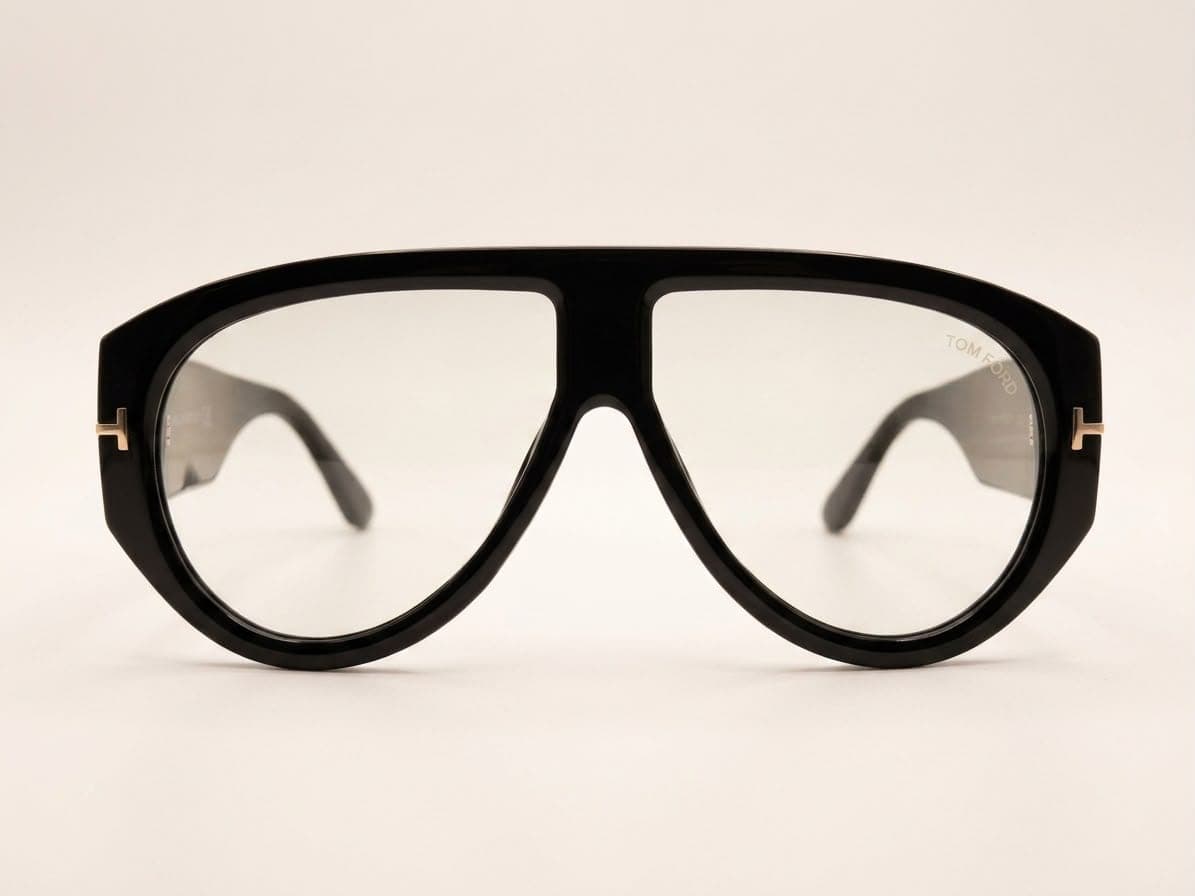 Tom Ford Oversized Black Aviator Optical Eyeglasses β Clear Lens