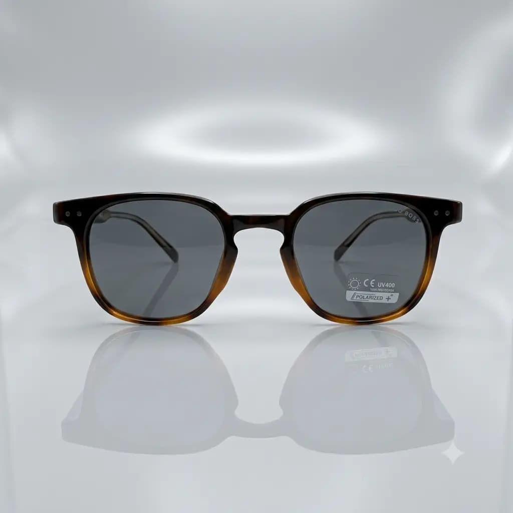 Tortoise Round Frame Grey Lens Polarized Sunglasses