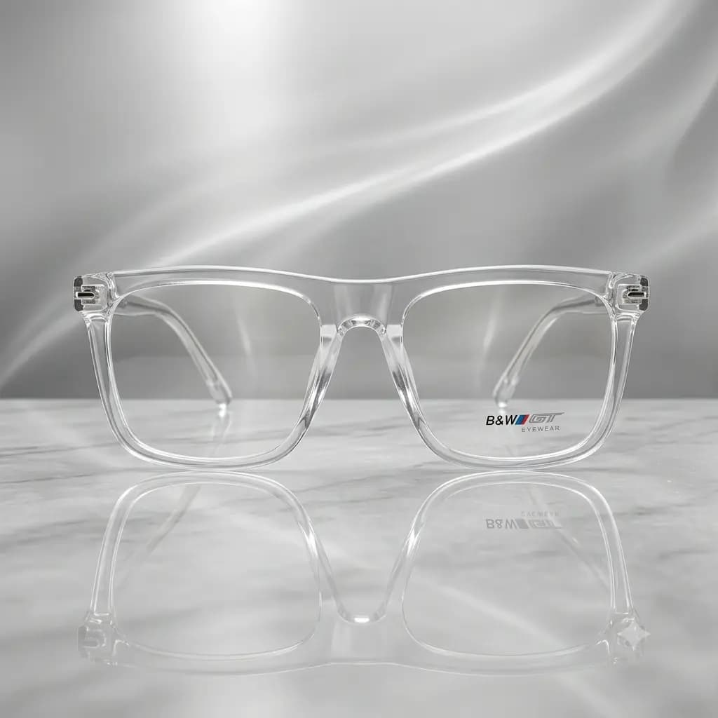 Trending Clear Transparent Square Frame Eyeglasses in Pakistan