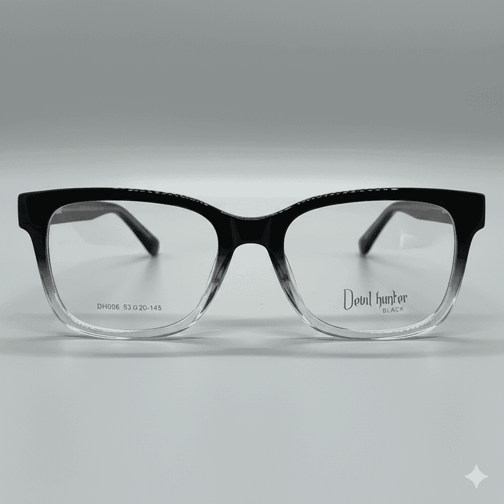 Unisex Double Shade Black Broad Frame Glasses – Bold & Durable Eyewear